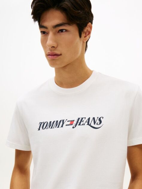 Άσπρο T-Shirt Με Κλασική Λαιμόκοψη Και Λογότυπο  Άνδρες