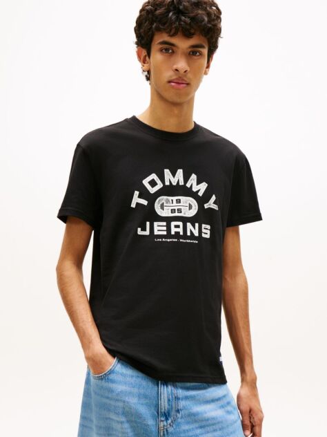 Μαύρο T-Shirt Με Κλασική Λαιμόκοψη Και Graphic Σχέδιο  Άνδρες