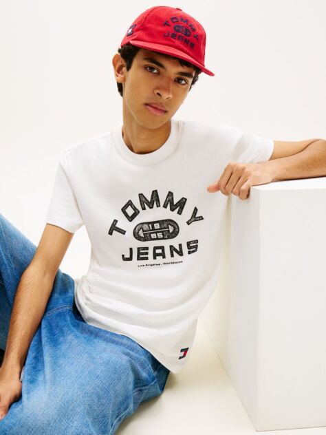 White Graphic Crew Neck Jersey T-Shirt  Men