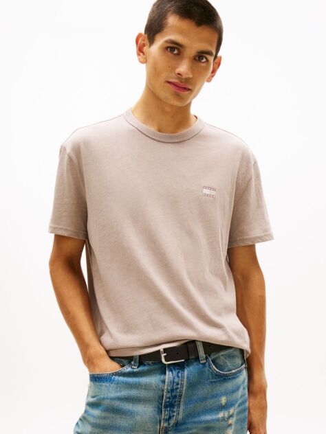 Beige Tonal Tommy Badge Jersey T-Shirt  Men