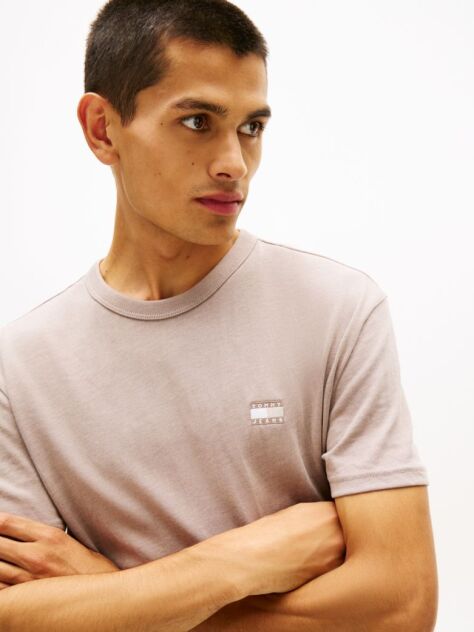 Beige Tonal Tommy Badge Jersey T-Shirt  Men