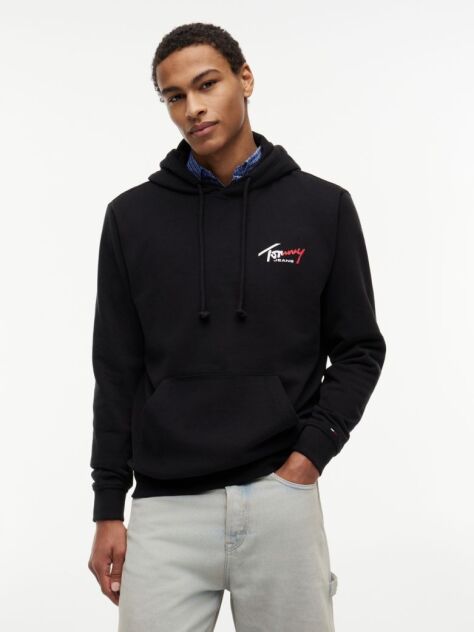 Μαύρο Hoody Με Signature Λογότυπο  Άνδρες