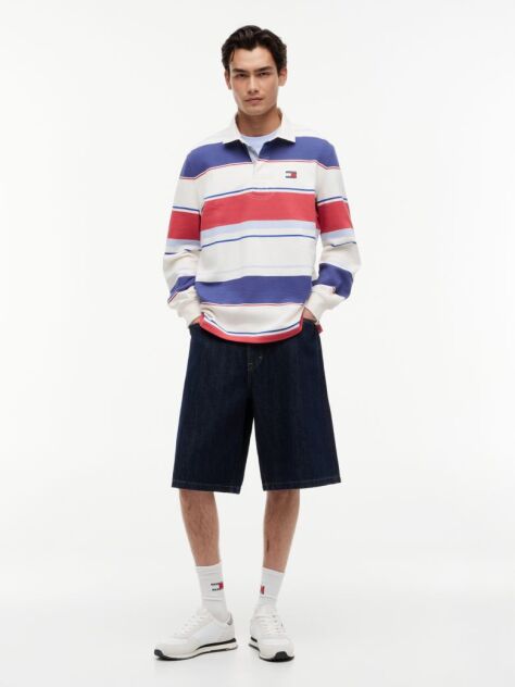 Multi Relaxed Fit Mixed Stripe Rugby Shirt  Men