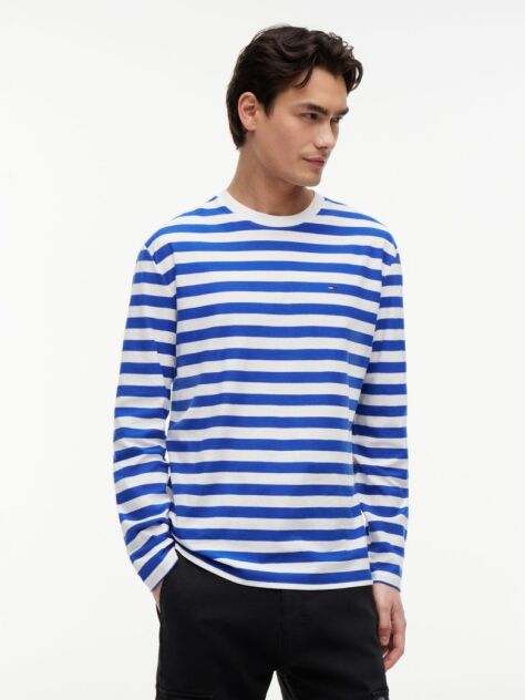 Multi Tommy Flag Stripe Long Sleeve T-Shirt  Men