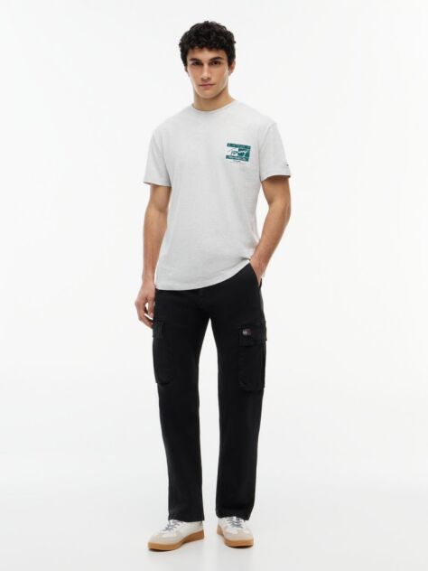 Grey Signature Logo Peached Jersey T-Shirt  Men