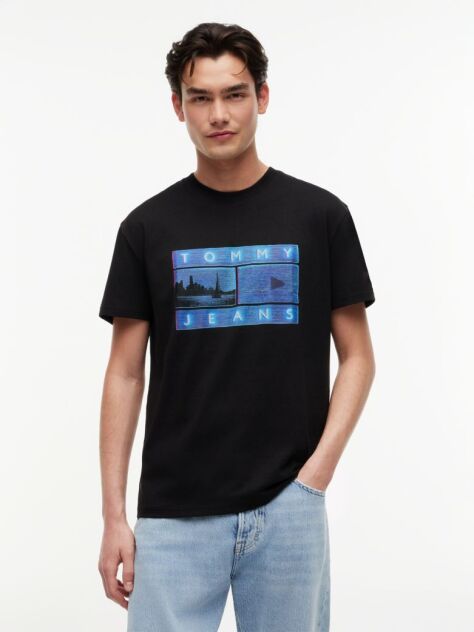 Black Photo Print T-Shirt  Men