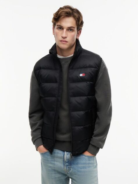 Black Lightweight Ripstop Packable Down Gilet  Men