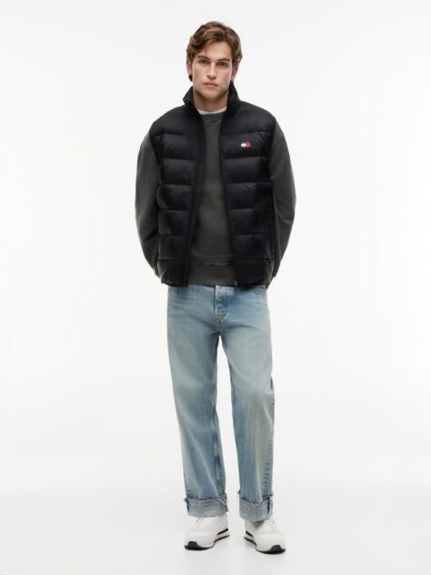 Black Lightweight Ripstop Packable Down Gilet  Men
