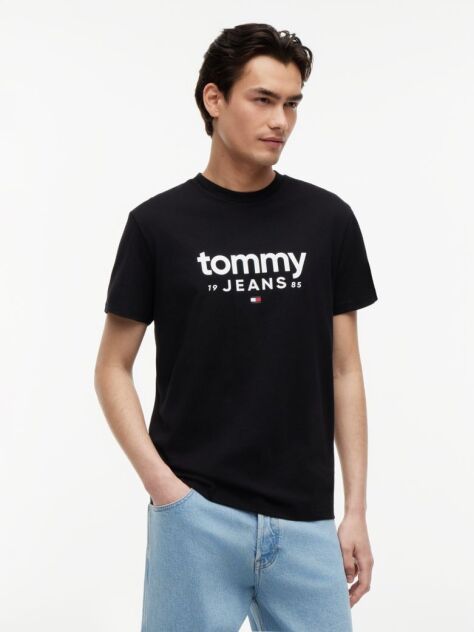 Μαύρο Slim T-Shirt Με Λογότυπο Και Σχέδιο  Άνδρες