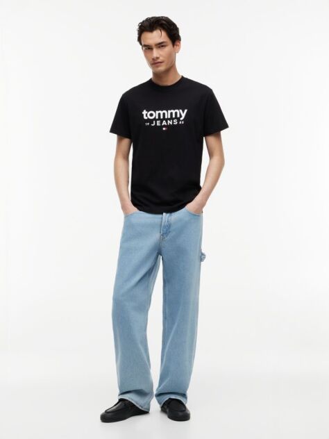 Μαύρο Slim T-Shirt Με Λογότυπο Και Σχέδιο  Άνδρες