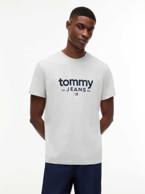 Γκρι Slim T-Shirt Με Λογότυπο Και Σχέδιο  Άνδρες