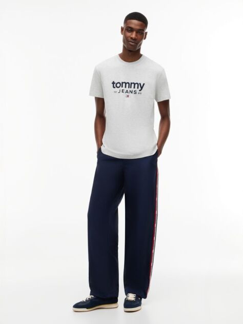 Γκρι Slim T-Shirt Με Λογότυπο Και Σχέδιο  Άνδρες