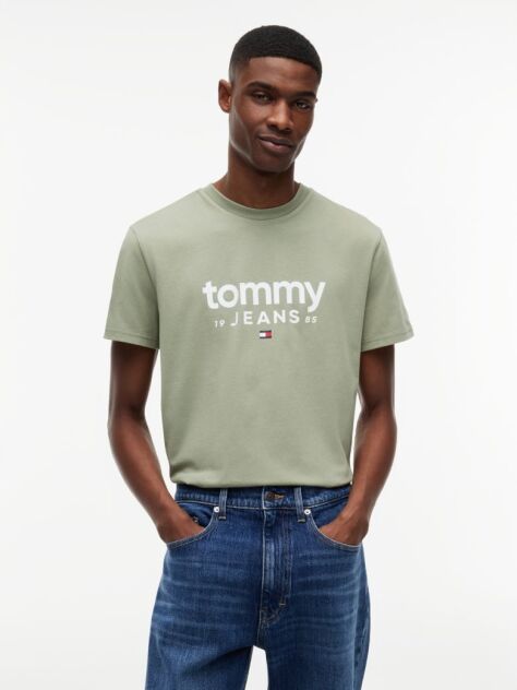 Πράσινο Slim T-Shirt Με Λογότυπο Και Σχέδιο  Άνδρες