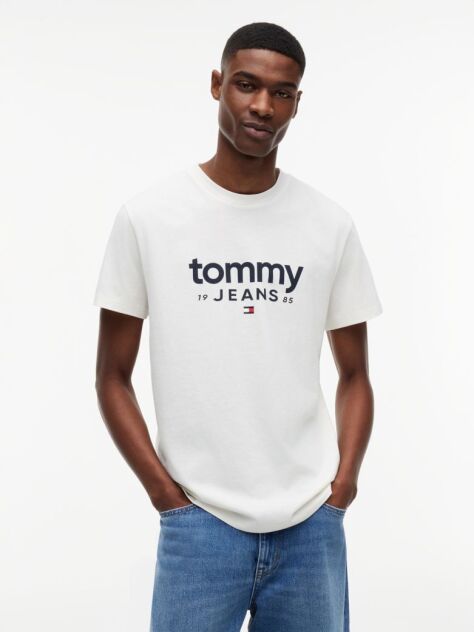 Άσπρο Slim T-Shirt Με Λογότυπο Και Σχέδιο  Άνδρες