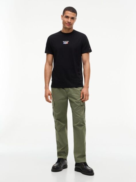 Black Logo Graphic Slim Crew Neck T-Shirt  Men