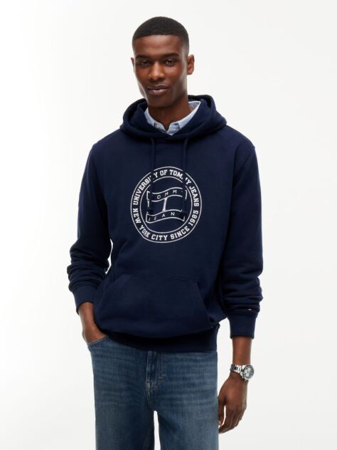 Μπλε Βαμβακερό Hoody Με Σημαιάκι Wavy  Άνδρες