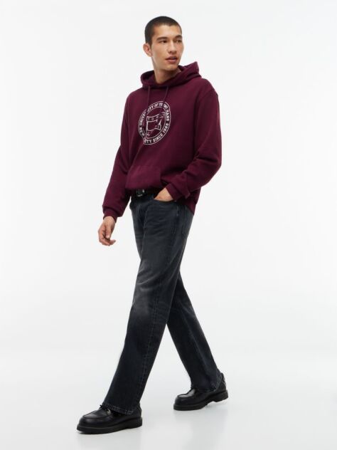 Μωβ Βαμβακερό Hoody Με Σημαιάκι Wavy  Άνδρες