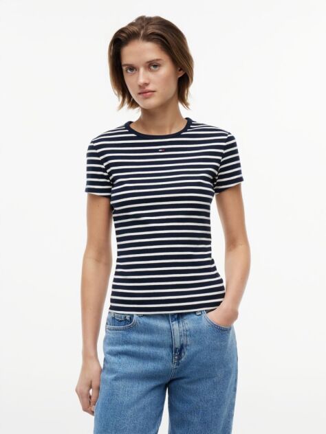 Multi Essential Ριμπ T-Shirt Σε Slim Γραμμή  Γυναίκες