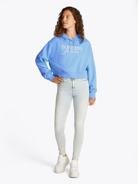 Μπλε Άνετο Hoodie Με Λογότυπο  Γυναίκες