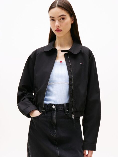 Black Tommy Badge Water Repellent Jacket  Women