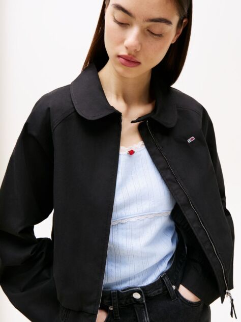 Black Tommy Badge Water Repellent Jacket  Women
