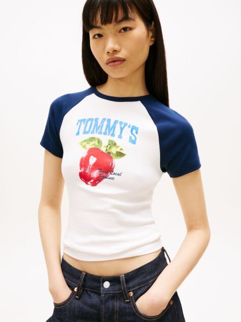 Μπεζ Slim T-Shirt Με Ραγκλάν Μανίκια Και Σχέδιο  Γυναίκες