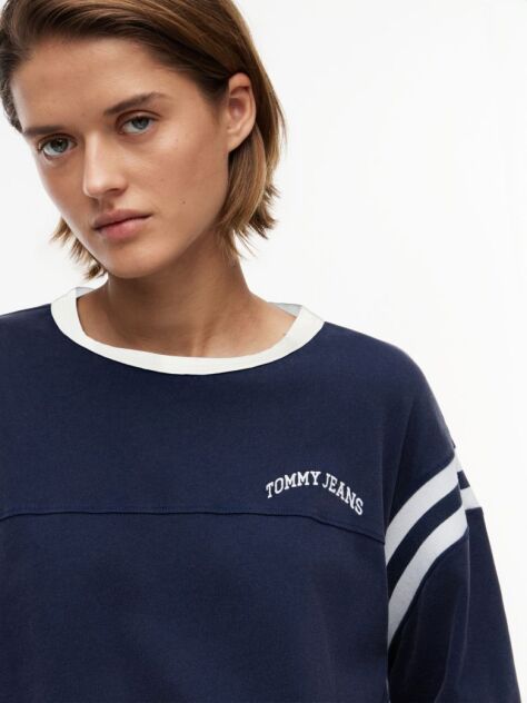 Blue Logo Oversized Crew Neck T-Shirt  Women