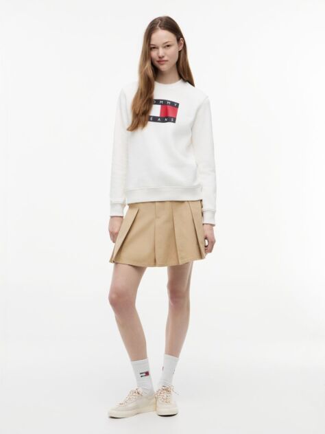 White Tonal Tommy Flag Sweatshirt  Women