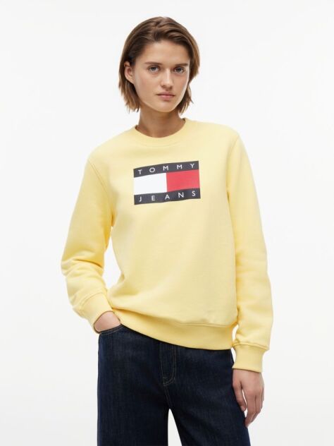 Yellow Tonal Tommy Flag Sweatshirt  Women