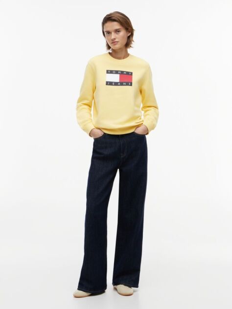 Yellow Tonal Tommy Flag Sweatshirt  Women