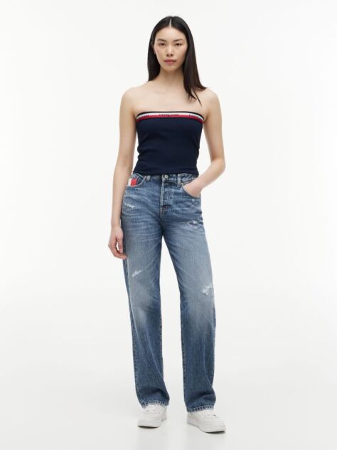 Denim Vintage Τζιν Με Μεσαίο Καβάλο Σε Ίσια Και Στενή Γραμμή  Γυναίκες