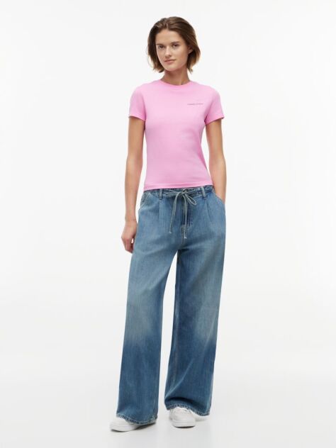Pink Logo Slim Jersey T-Shirt  Women