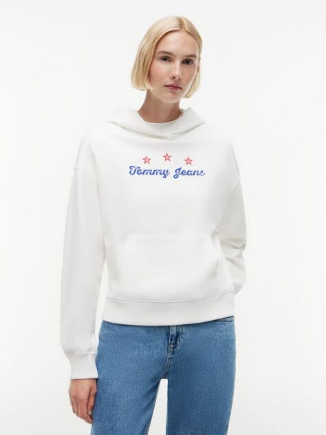 White Back Graphic Boxy Hoody  Women