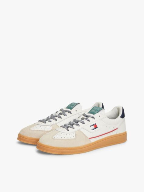 White The Greenwich Logo Leather Trainers  Men