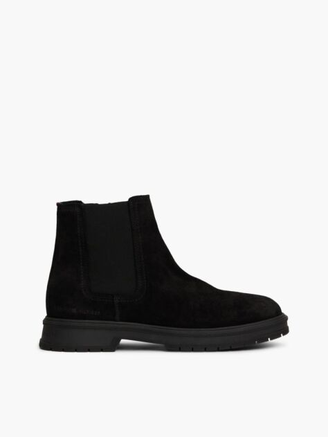 Black Suede Zip-Up Chelsea Boots  Men