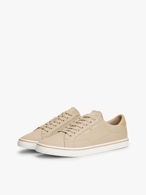Μπεζ Sneakers Από Canvas Με Ανάγλυφη Λεπτομέρεια  Άνδρες