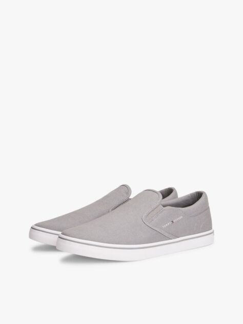 Grey Canvas Slip-On Trainers  Men