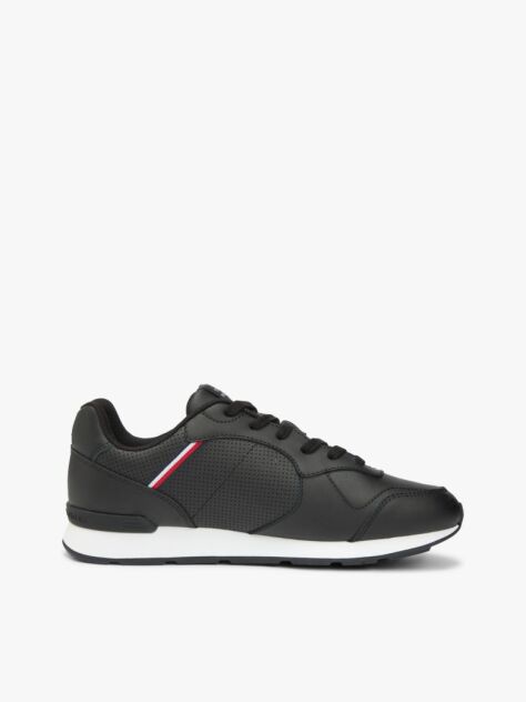 Μαύρο Δερμάτινα Sneakers Με Signature Λεπτομέρεια  Άνδρες