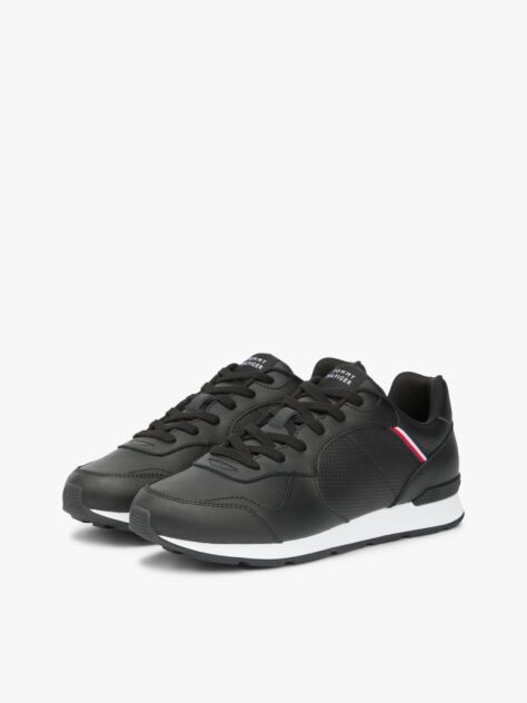 Μαύρο Δερμάτινα Sneakers Με Signature Λεπτομέρεια  Άνδρες
