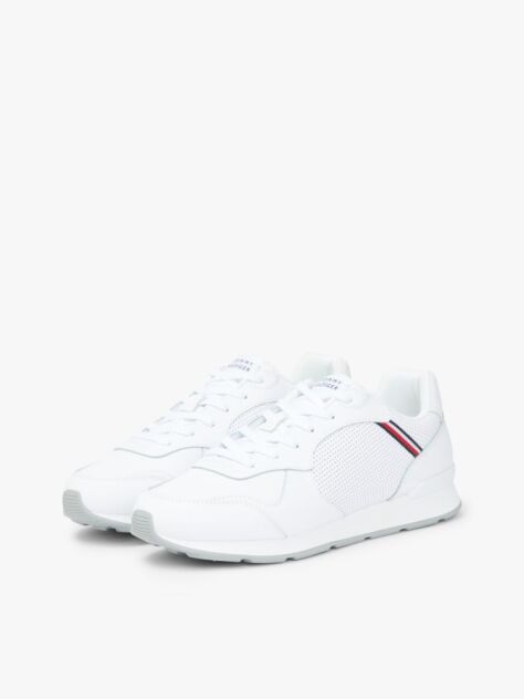 Άσπρο Δερμάτινα Sneakers Με Signature Λεπτομέρεια  Άνδρες