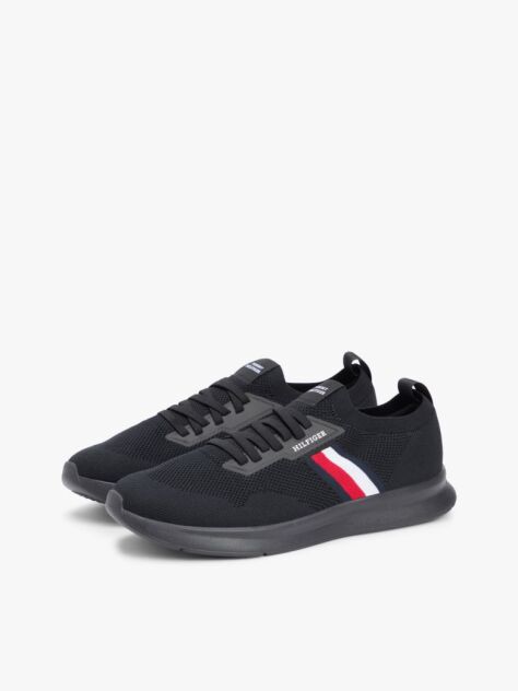 Μαύρο Sneakers Με Πλεκτό Σχέδιο Και Λογότυπο Hilfiger  Άνδρες