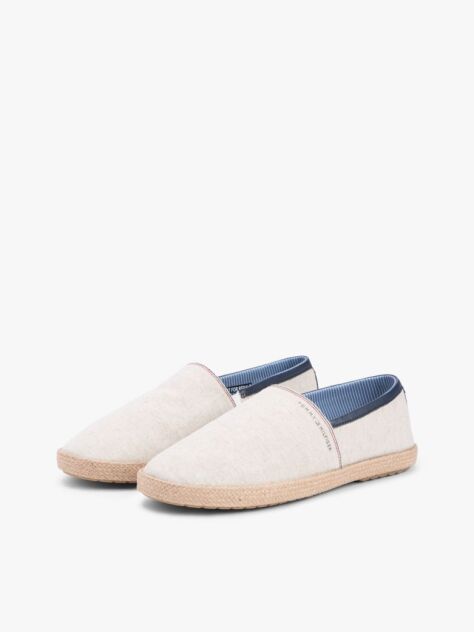 White Linen Chambray Espadrilles  Men