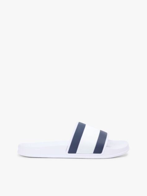 White Flag Strap Pool Slides  Men