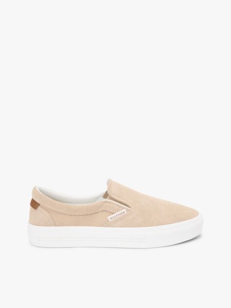 Beige Suede Slip-on Cupsole Trainers  Men