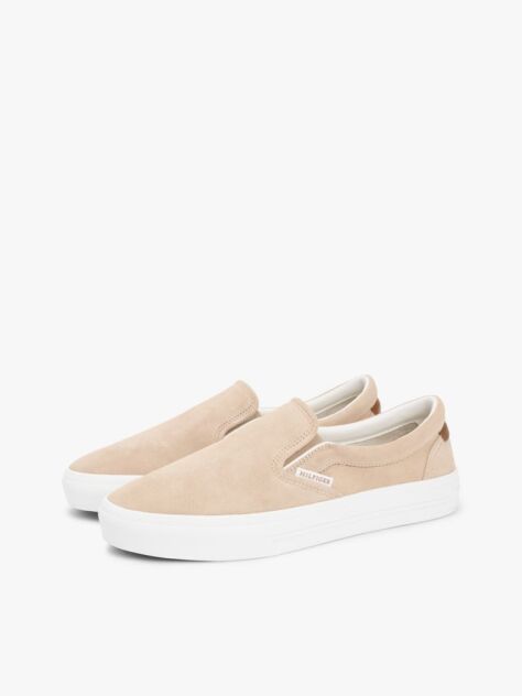 Beige Suede Slip-on Cupsole Trainers  Men