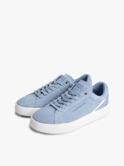 Blue Suede Court Trainers  Men