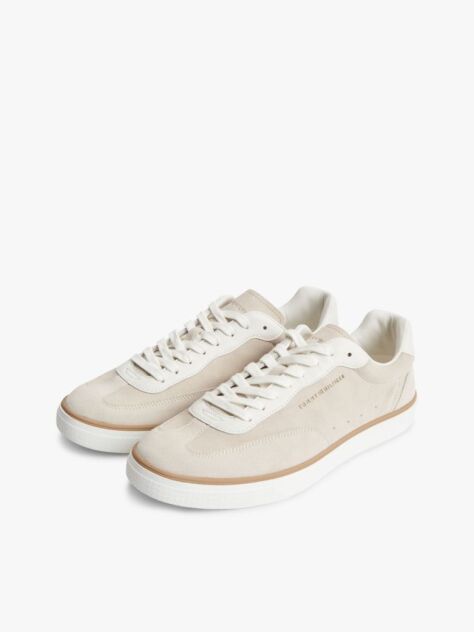 Beige Luxe Suede Trainers  Men