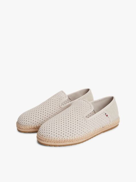Beige Knit Flexible Espadrilles  Men