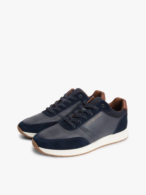 Μπλε Σουέτ Sneakers Με Μίξη Υφών  Άνδρες