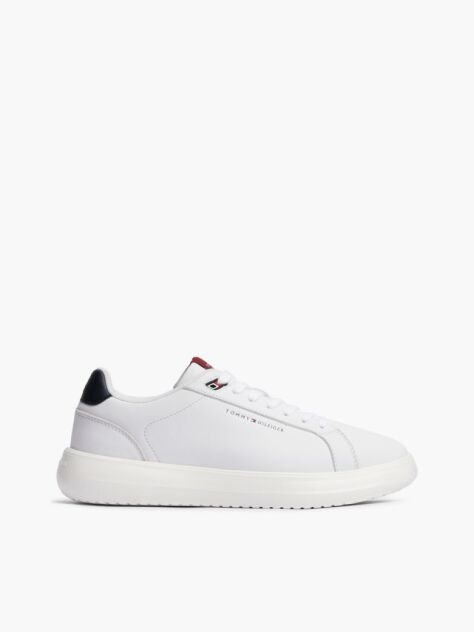 White Chunky Leather Sneakers  Men